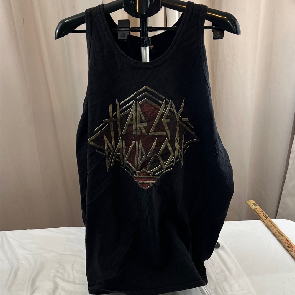 Harley-Davidson Black Tank Top with Gold Logo